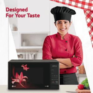LG 20L Solo with Glass Door | Technology and Anti Bacteria Cavity Solo Microwave Oven |  Black | MS2043BR,