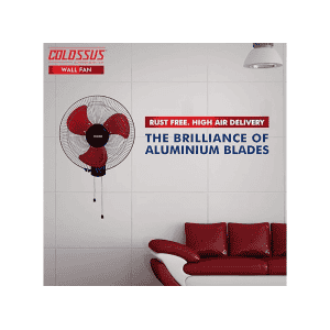 USHA Colossus Rust Free Aluminium Blade Wall Fan | 400 mm | Red