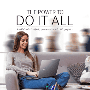 Acer Aspire Lite Laptop | Intel Core i3 | 13th Gen | 1305U | 8 GB | 512 GB  | Steel Gray | UN 34ESI 005