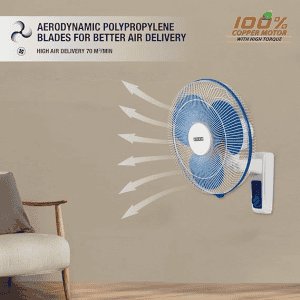 USHA Maxx Air 400MM | High Speed Wall Fan | Blue White