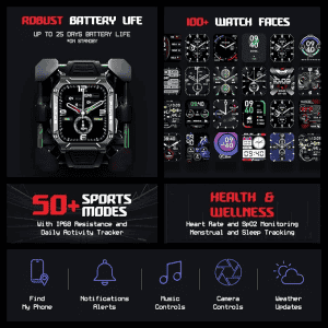 boAt Wave Armour 2 BT Calling Smart Watch  | Active Black
