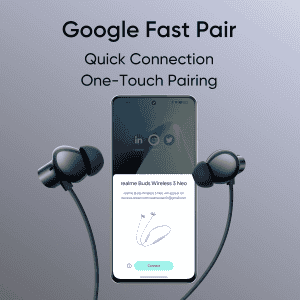 realme Buds Wireless 3 Neo Neck Band | 13.4mm Driver | 32 hrs Playback | Black | RMA2305
