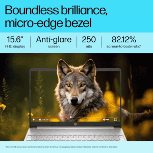 ‎HP Laptop 15s | Intel Core i3 12th Gen 1215U | 8 GB | 1 TB SSD | 15.6 Inch | Natural silver | 15S-FQ5328TU