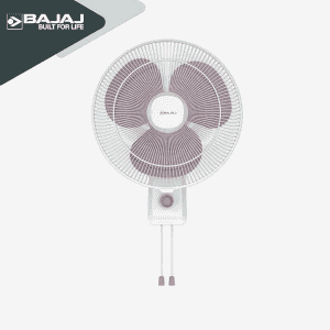 Bajaj Robusto Oscillating Wall Fan | 400mm | High Air Delivery | Modern Décor | Lavender & White