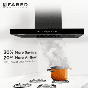 Faber Dazzle | Wall Mounted Chimney | Matte Black | BLDC FL HC BK 90
