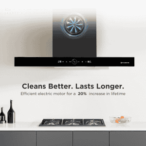 Faber Dazzle | Wall Mounted Chimney | Matte Black | BLDC FL HC BK 90