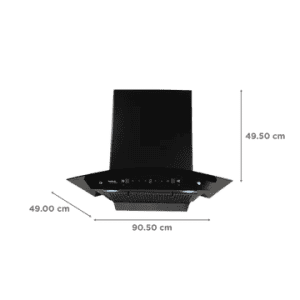 hindware Chromia 90cm | 1200m3 hr  | Ducted Auto Clean Wall Mounted Chimney Touch Control | Black