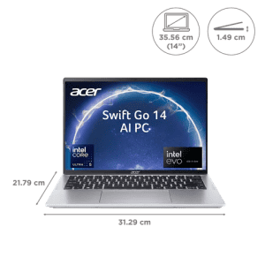 Acer Swift Go 14 Laptop | Intel Core Ultra 5 125H | Silver | NX.KR0SI.001