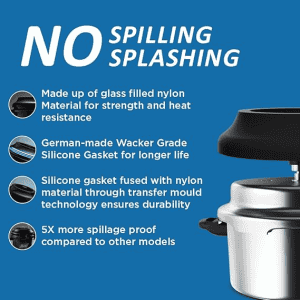 Preethi Aluminium Outer Lid | 3 L | Pressure Cooker Spill Splash Shield For Zero Spill  Zero Splash Induction Base