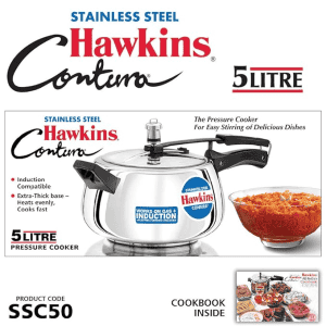 Hawkins Contura  Inner Lid Induction Bottom Pressure Cooker | 5 L | Stainless Steel