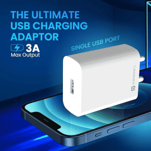 Portronics Adapto One Pro 3A Mach USB Fast Charging Adaptor | 18w | Wide Compatibility | PAdaOR 1963