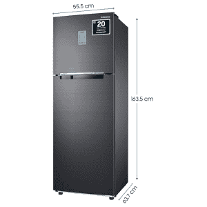 Samsung Frost-Free Double Door Refrigerator | Convertible 3 In 1 Digital Inverter  Appliance | 256L | 3 Star | Black | RT30C3733B1/HL