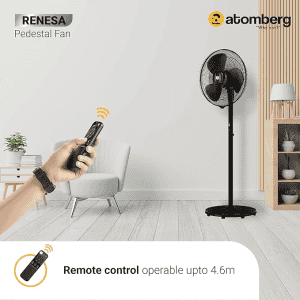 atomberg Renesa Pedestal Fan Swing | 400mm | Midnight Black | FAFG0213
