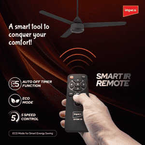 Impex BLDC Ceiling Fan ATOM 28 | 5 Star | Ceiling Fans Remote Control | Smoke Brown