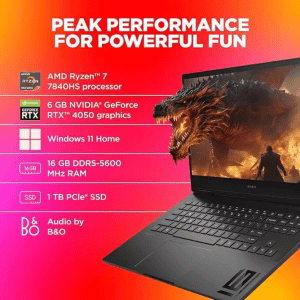 HP Omen Gaming Laptop | AMD Ryzen 7 Octa Core 7840HS | 16 GB | 1TB SSD | Shadow Black | 16-xd0015AX