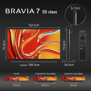 Sony Bravia 4K Ultra HD Mini LED Smart Google TV | Series 7 | 139 cm (55 inch) | K 55XR70