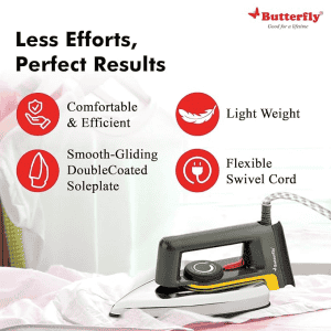 Butterfly Reva Stainless Steel Dry Iron | 1000 W | Grey