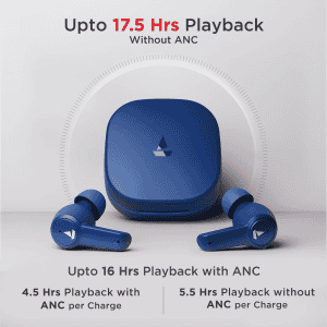boAt Airdopes 411 ANC Bluetooth Headset | Blue Thunder