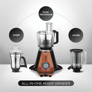 Preethi Zodiac Stardust Mixer Grinder | Super Extractor 750W Juicer | Copper , Black