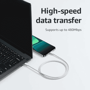 Xiaomi Mi Original HyperCharge | 60W | Braided Type C to Type C Cable | 480Mbps Data Sync | White