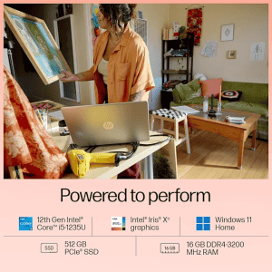 HP Intel Core i5 Thin & Light Laptop | 12th Gen | 16 GB | 512 GB SSD | Windows 11 Home | Natural Silver | 15-fd0111TU