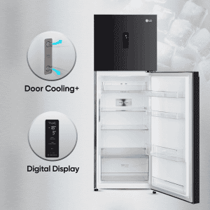 LG 343 L Frost Free Double Door Refrigerator | 3 Star | Ebony Sheen | GL-T382TESX