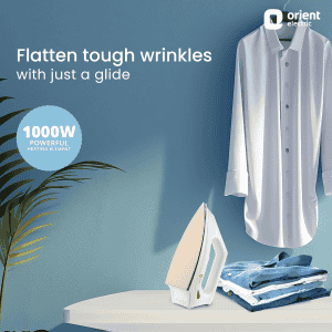 Orient Electric FabriSmooth Dry Iron | 1000 W | White