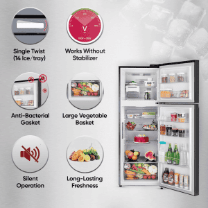 LG 343 L Frost Free Double Door Refrigerator | 3 Star | Ebony Sheen | GL-T382TESX