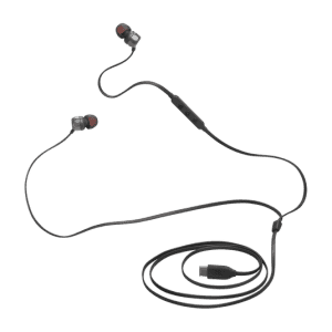 JBL Tune 310C Wired In Ear Earphones |  Hi-Res Audio with Digital-to-Analog Converter | 3 Button EQ | Black | JBLT310CBLK