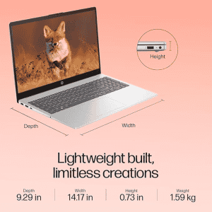 HP Intel Core i5 Thin & Light Laptop | 12th Gen | 16 GB | 512 GB SSD | Windows 11 Home | Natural Silver | 15-fd0111TU