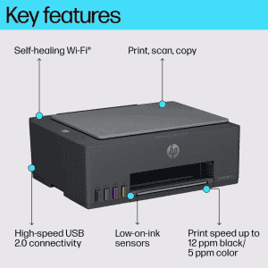 HP Smart Tank 581 | Multi-function WiFi Color Ink Tank Printer | Scan| Copy with 2 Extra Black Ink Bottle