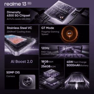 realme 13 5G  | 8 GB | 128 GB |  Dark Purple