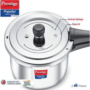 Prestige Svachh Popular Pressure Cooker | 3L | Stainless Steel | 20172