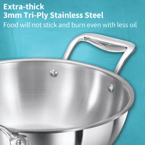 Hawkins Pro Deep-Fry Pan | Kadhai | Lid 2.5 L | Triply Induction Bottom |  Stainless Steel