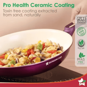 Wonderchef  Bellagio Fry Pan | 20 cm | 1.1 L capacity |  Ceramic Non-stick | Purple