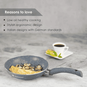 Wonderchef Granite Non-Stick Fry Pan | 26cm | Induction Bottom | Virgin Grade Aluminium | Grey