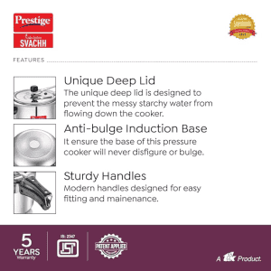Prestige Nakshatra Svachh | Aluminium Inner Lid Pressure Cooker | 10 L | 10742