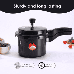 Wonderchef Taurus Hard Anodized Outer Lid Pressure cooker | 3L | Black