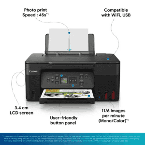 Canon Pixma | G3730 Multi Function Wi-Fi Ink Tank Printer Small Ink Bottles Mobile Cloud Printing | Black