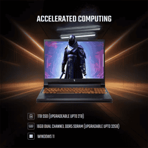 Acer Nitro V 16 Gaming Laptop | AMD Ryzen 7 Octa Core 8845HS | NVIDIA GeForce RTX 4060 | 16 GB | 1 TB SSD | Black | NH.QP0SI.001