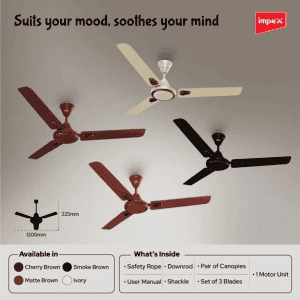Impex Whizstar Deco | 1200 mm | Ceiling Fan  High Speed Fan | Brown