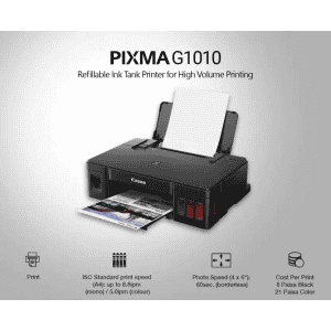 Canon PIXMA Ink Efficient G1010 | Single Function Color Ink Tank Printer | Borderless Printing