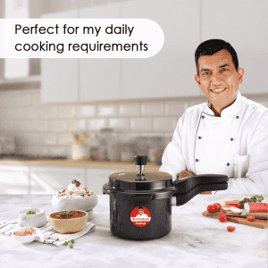 Wonderchef Taurus Hard Anodized Outer Lid Pressure cooker | 3L | Black