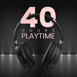 Portronics Muffs M3 Over Ear Headphones | 40 Hour Playtime | Foldable Design | Type C Fast Charging | Black
