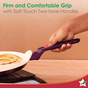 Wonderchef Bellagio Dosa Tawa | 28 cm | Non-Stick Ceramic Coating | Non-Toxic | Pure Aluminium | Purple