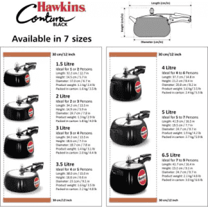 Hawkins Contura Hard Anodised Inner Lid Pressure Cooker | 3 L | Black | CB30