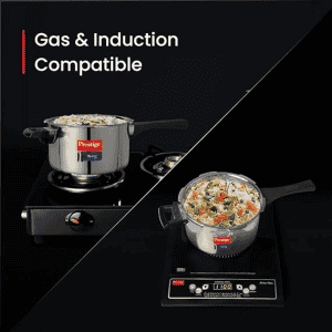 Prestige Triply Svachh Pressure Cooker | 2L | Stainless Steel  | 20701