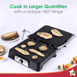 Wonderchef Sanjeev Kapoor Tandoor Professional Sandwich Maker | 2000 W | 3 in 1 Appliance | Black And Silver | WC SKT