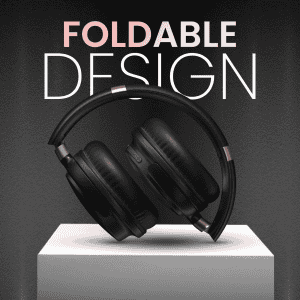 Portronics Muffs M3 Over Ear Headphones | 40 Hour Playtime | Foldable Design | Type C Fast Charging | Black
