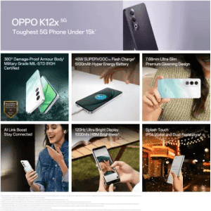 OPPO K12x 5G | 45W | 8 GB RAM | 256 GB | Midnight Violet
